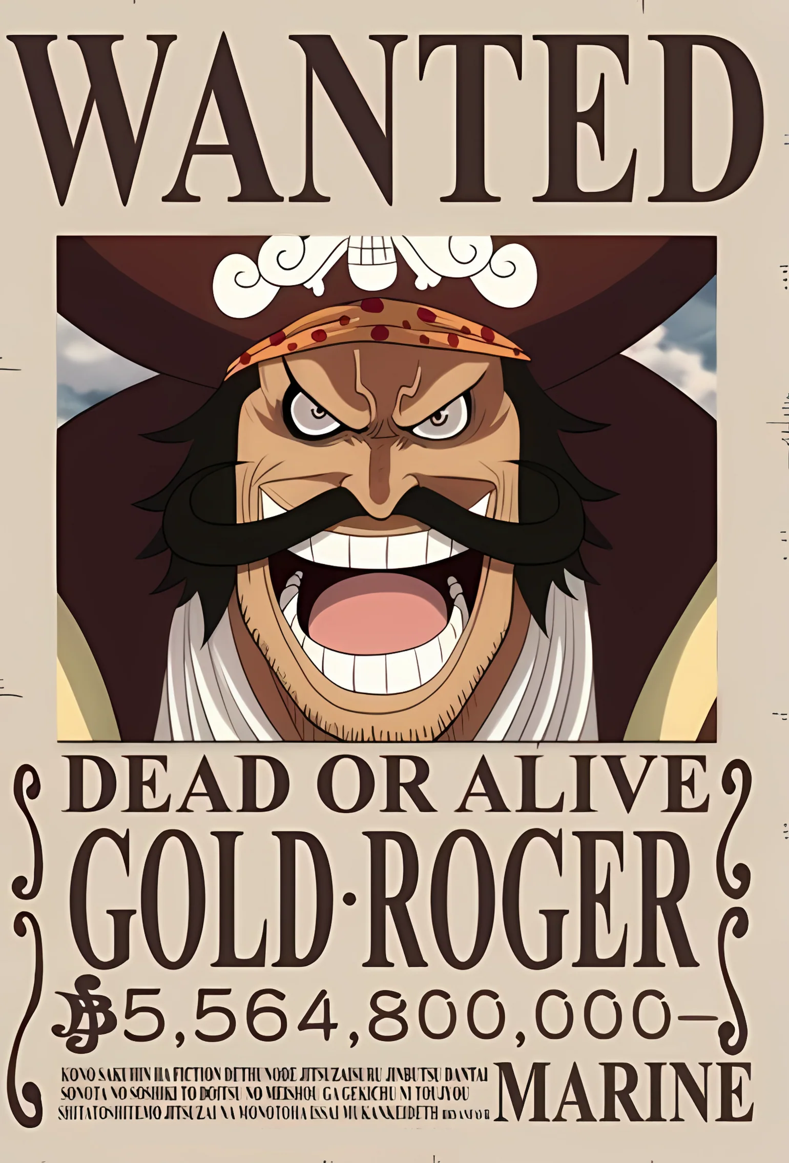 Gol D. Roger 5.56 Billion Berry Bounty Poster - A3 & A4 One Piece Pirate King Wall Art - Image 2
