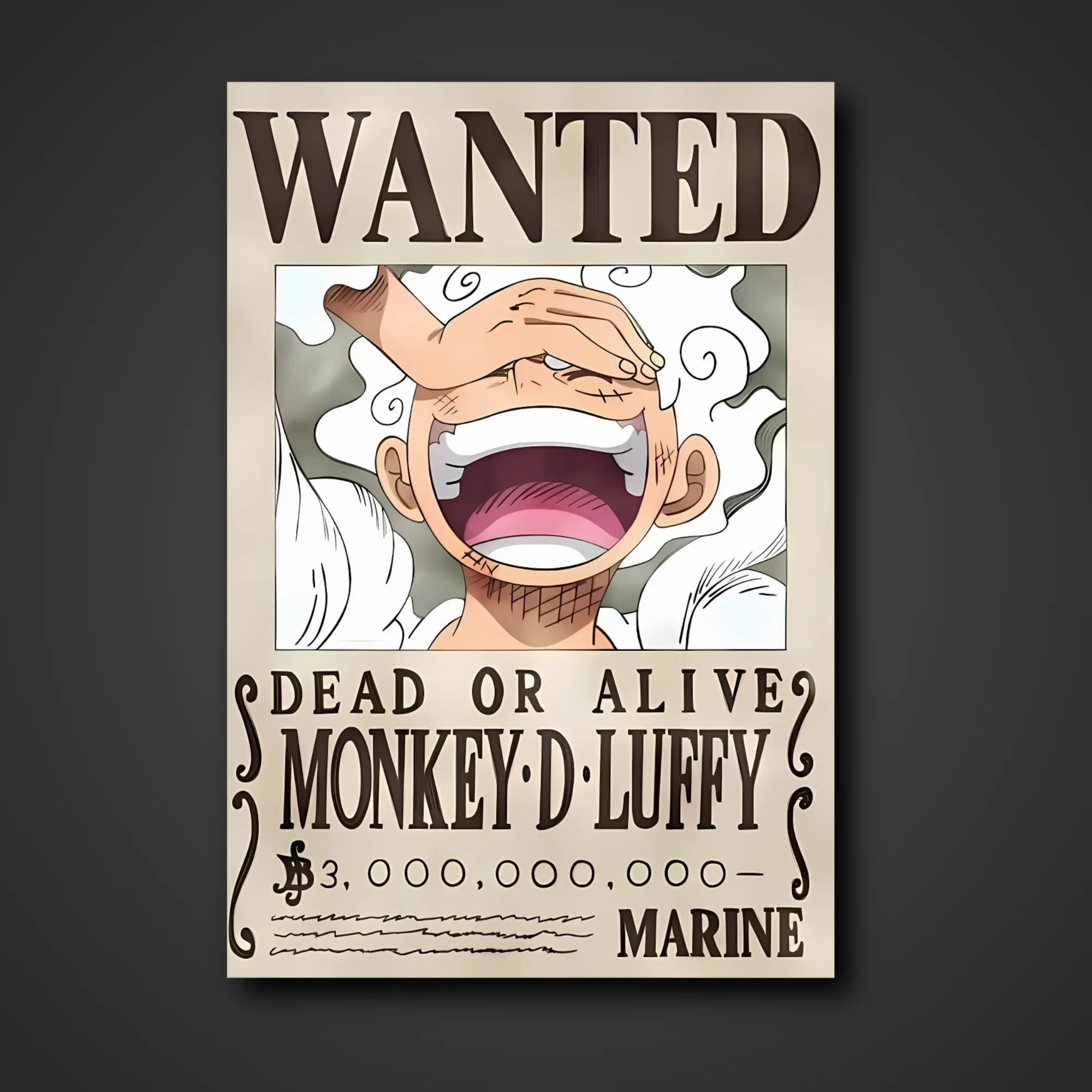 Monkey D. Luffy Gear 5 3 Billion Berry Bounty Poster - A3 & A4 Anime Wall Art