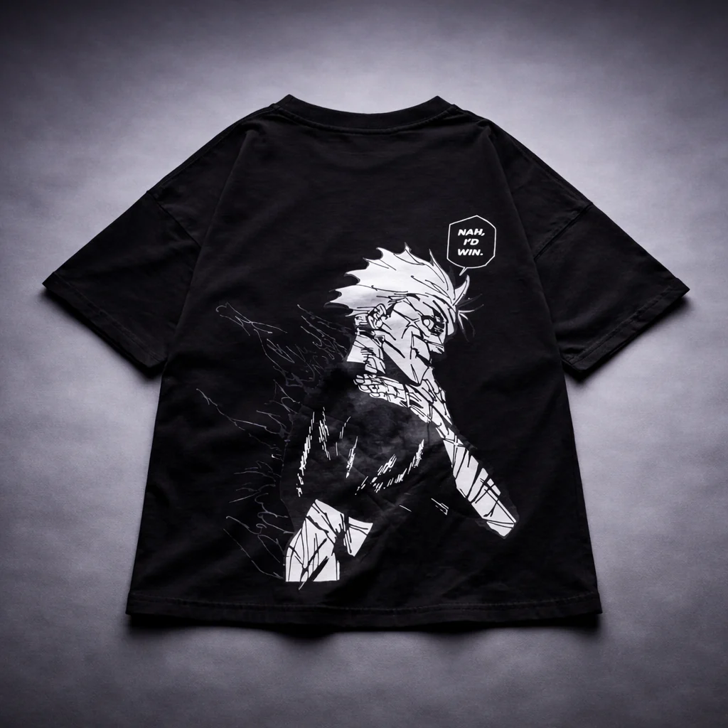 Satoru Gojo – Inspired Unisex Drop shoulder Tee - Image 3