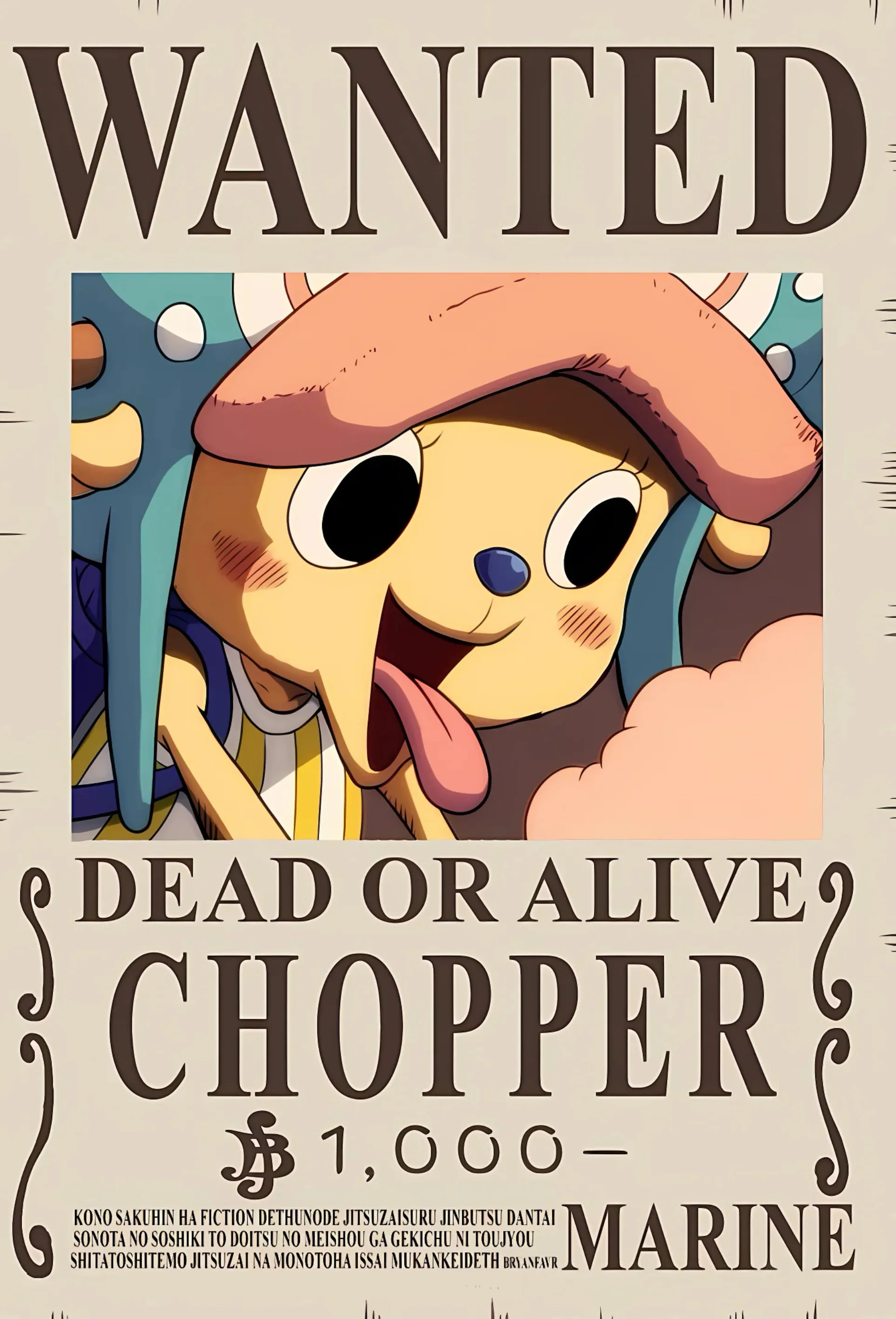 Tony Tony Chopper 1000 Berry Bounty Poster - A3 & A4 One Piece Wall Art - Image 2